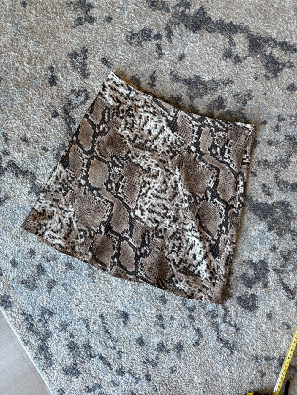 Polly Snakeskin-Print Mini Skirt in Brown